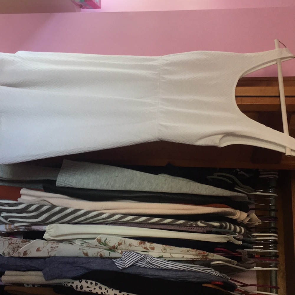 White tank top flowing dress